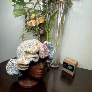 Crochet ruffled hat